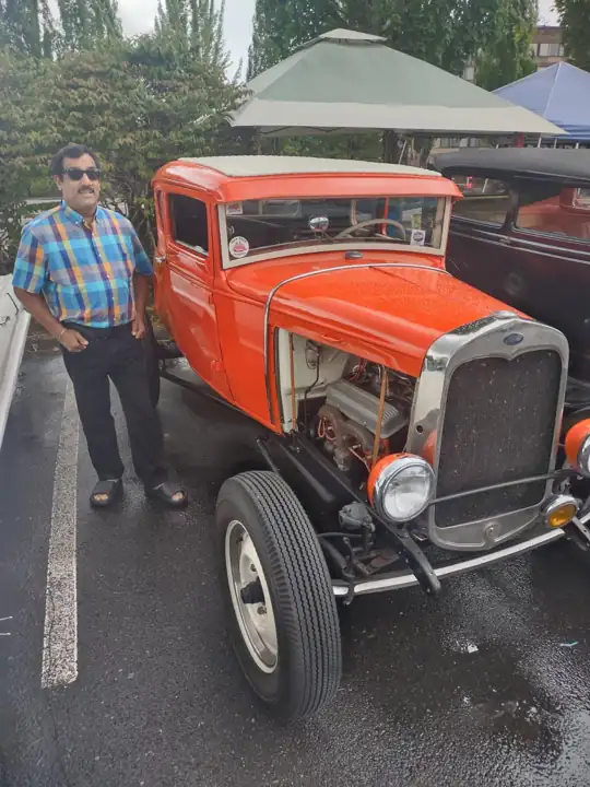 Hot rod at the car show